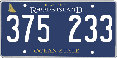 RI license plate 375233