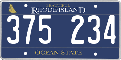RI license plate 375234