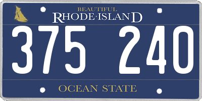 RI license plate 375240