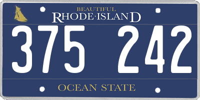 RI license plate 375242