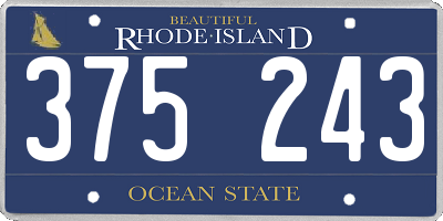 RI license plate 375243