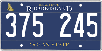 RI license plate 375245