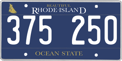 RI license plate 375250
