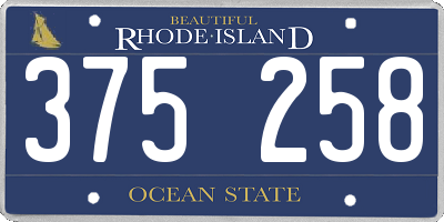 RI license plate 375258
