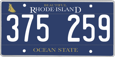 RI license plate 375259