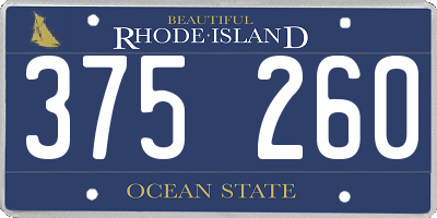 RI license plate 375260
