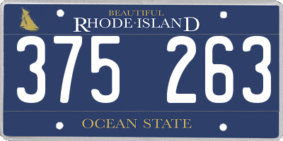 RI license plate 375263