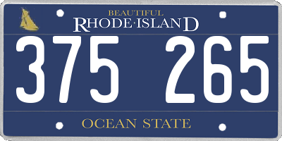 RI license plate 375265