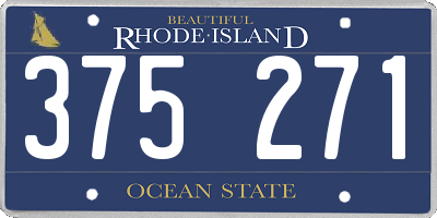 RI license plate 375271