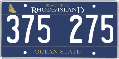 RI license plate 375275