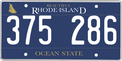 RI license plate 375286
