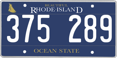 RI license plate 375289