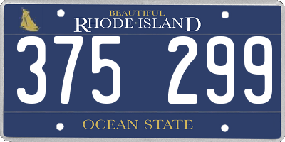 RI license plate 375299