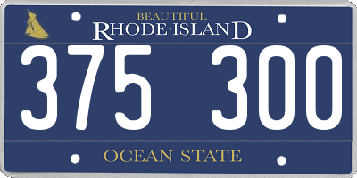 RI license plate 375300