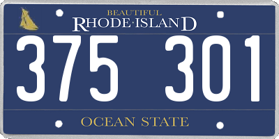 RI license plate 375301