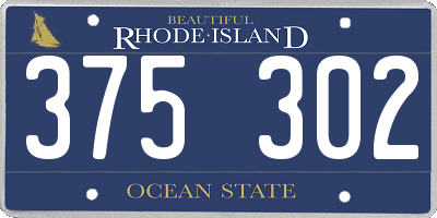 RI license plate 375302