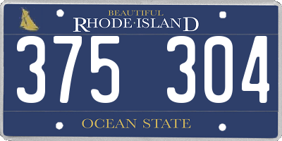 RI license plate 375304
