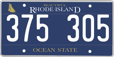 RI license plate 375305