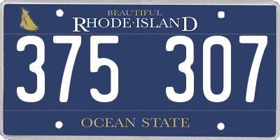 RI license plate 375307