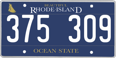 RI license plate 375309
