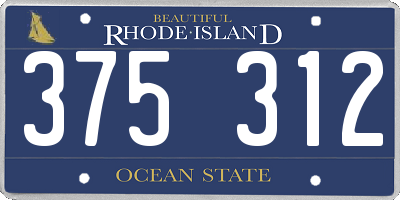 RI license plate 375312