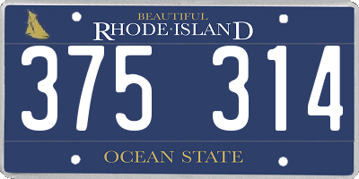 RI license plate 375314