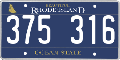 RI license plate 375316