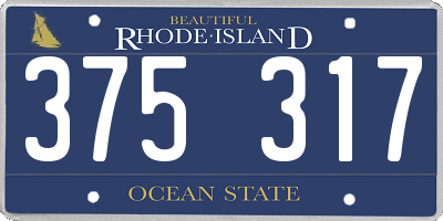 RI license plate 375317