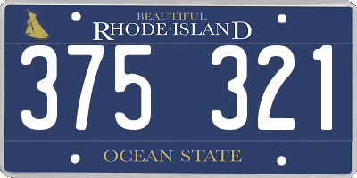 RI license plate 375321