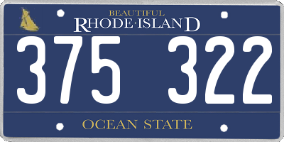 RI license plate 375322