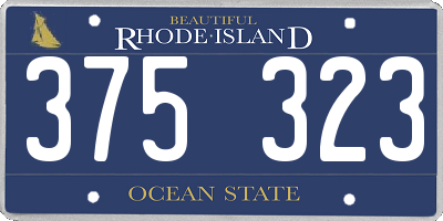 RI license plate 375323