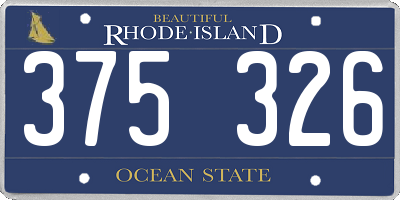 RI license plate 375326