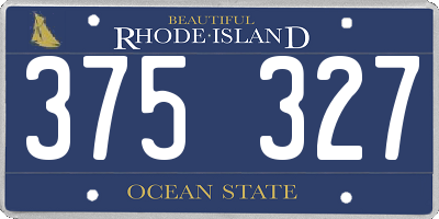 RI license plate 375327