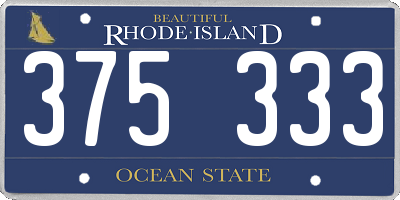 RI license plate 375333
