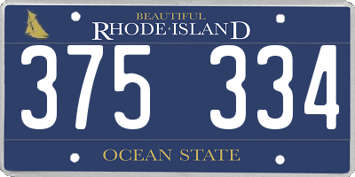 RI license plate 375334