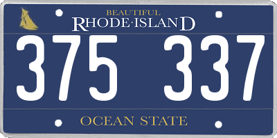 RI license plate 375337