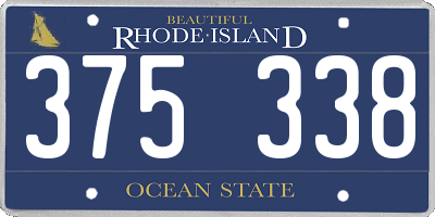 RI license plate 375338