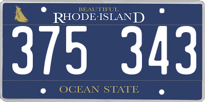 RI license plate 375343