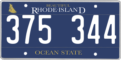 RI license plate 375344