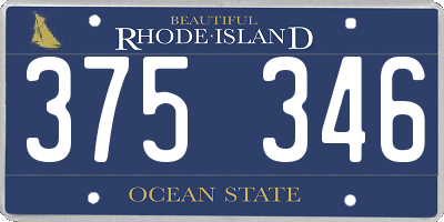 RI license plate 375346