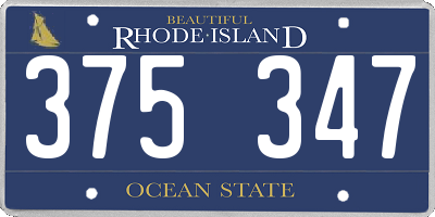 RI license plate 375347