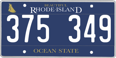 RI license plate 375349