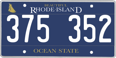 RI license plate 375352