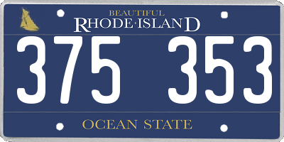 RI license plate 375353