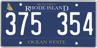 RI license plate 375354