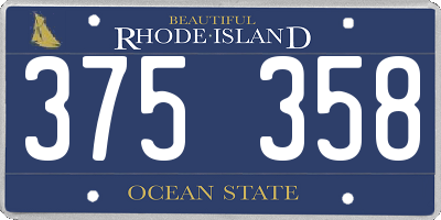 RI license plate 375358