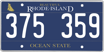 RI license plate 375359
