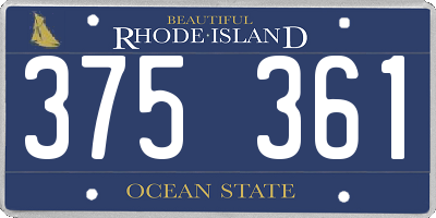 RI license plate 375361