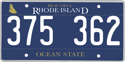 RI license plate 375362