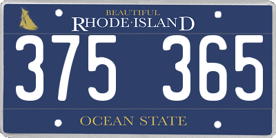 RI license plate 375365